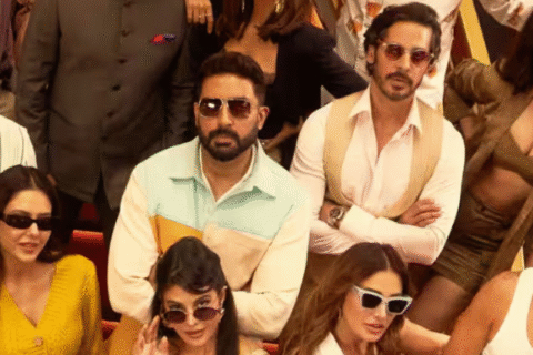 Housefull 5 के सितारे अक्षय कुमार, रितेश देशमुख, और अभिषेक बच्चन एक क्रूज पर मस्ती करते हुए, संजय दत्त और जैकी श्रॉफ के साथ हंसी-मजाक करते हुए।