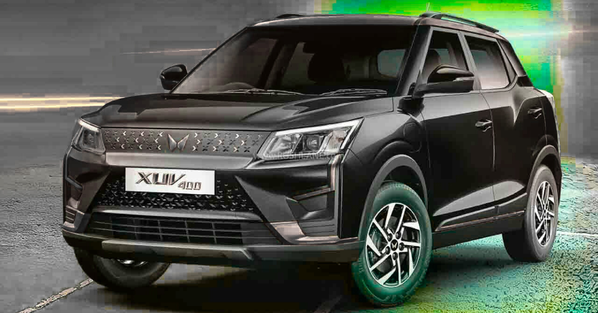 Mahindra XUV400 electric SUV rear view with LED tail lights
